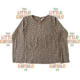 Quincy Mae Taupe Floral Long Sleeve Top