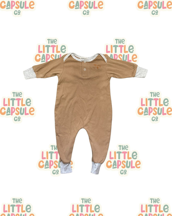 Piper Bug Caramel & Grey Romper