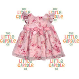 Origami Pink Floral Cotton Dress