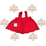 Tahari Red Pinafore Dress