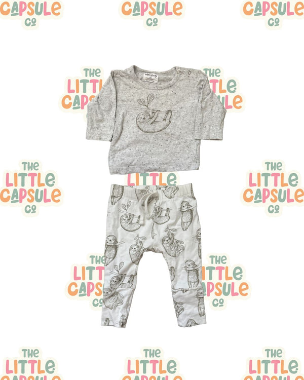 Wilson + Frenchy Sloth Long Sleeve Cotton Set