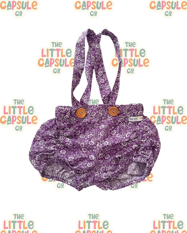 Lana Berry Floral Cotton Overalls