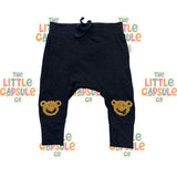 Huxbaby Black Teddy Face Pants