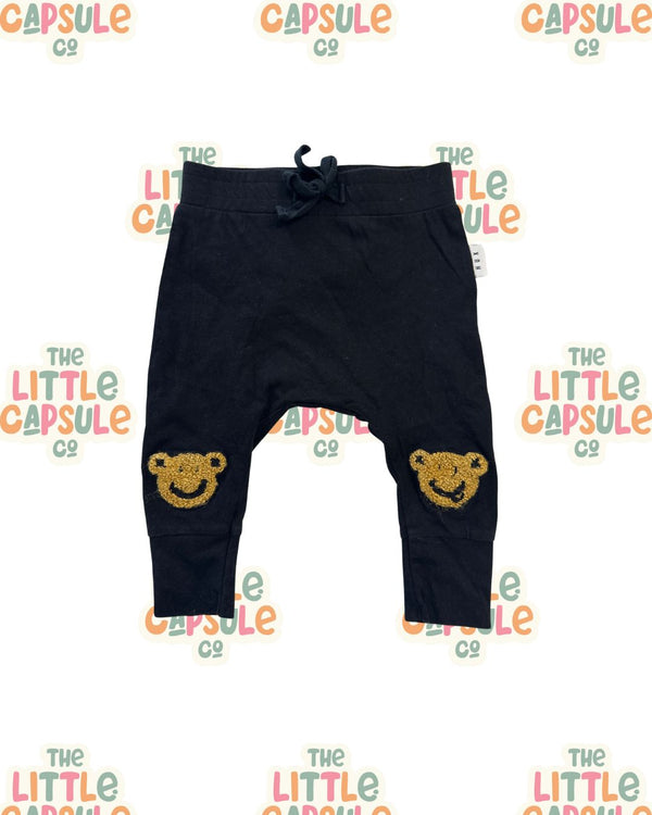 Huxbaby Black Teddy Face Pants