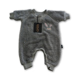 Kip & Co Grey Cotton Bunny Sherpa Romper