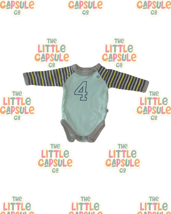 Marquise Blue “4” Long Sleeve Bodysuit