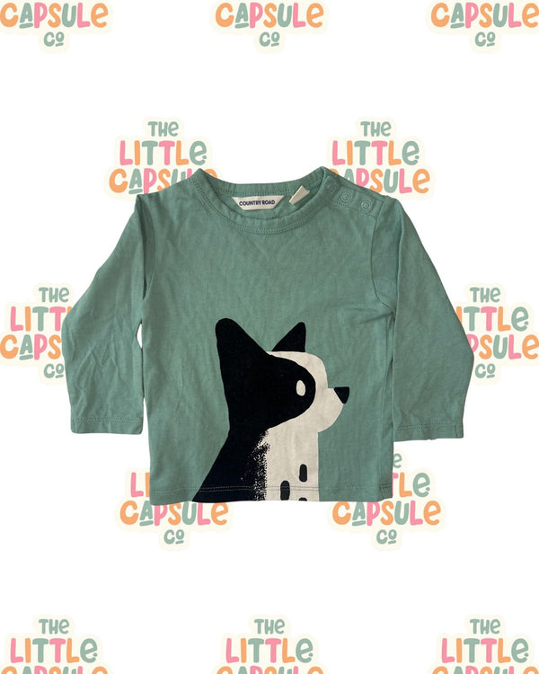 Country Road Puppy Print Top