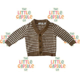 Country Road Brown Stripe Knit Cardigan