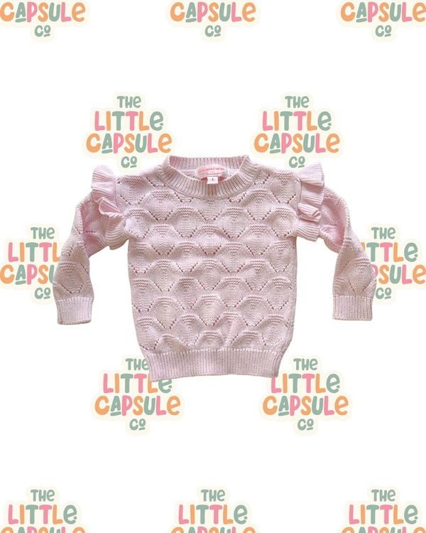 La Sienna Pink Knit Jumper with Frill