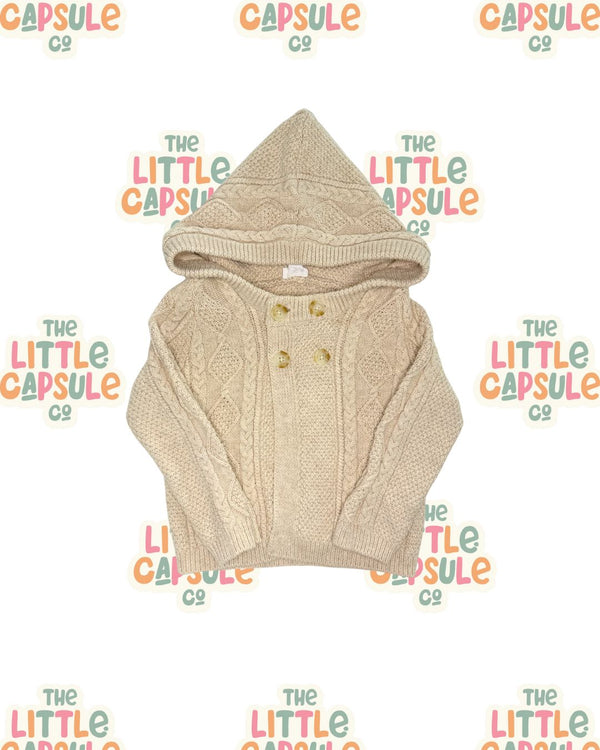 Jamie Kay Taupe Knit Hooded Cardigan