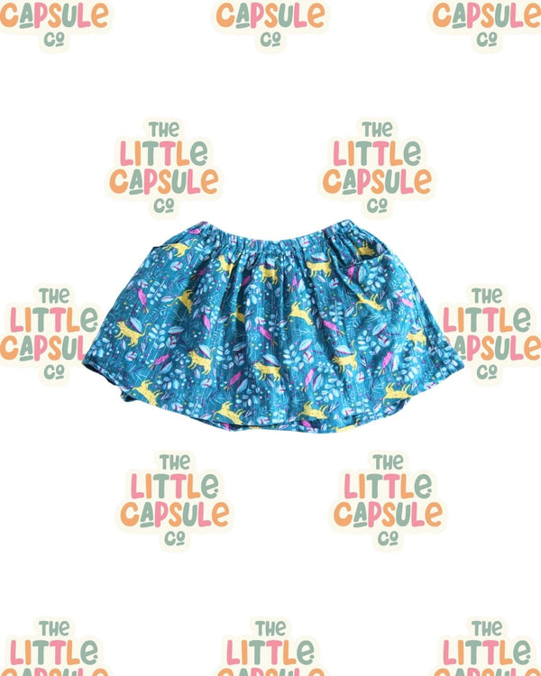 Du Pareil Au Même Blue Animal Skirt