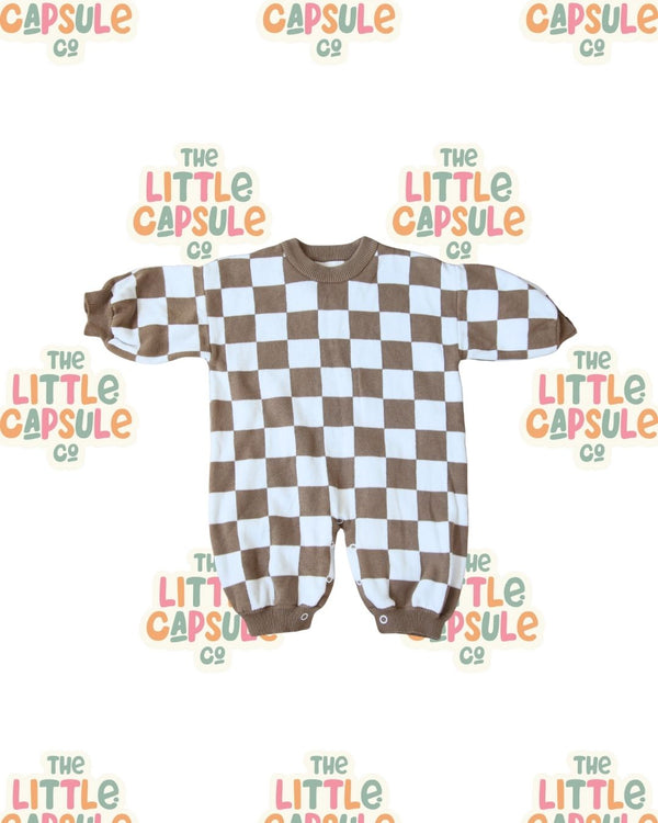 Cinnamon Baby Check Romper