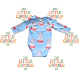 Cheeky Chickadee Long Sleeve Hippo Bodysuit