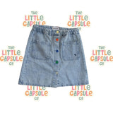 Bobo Choses Denim Skirt with Coloured Buttons