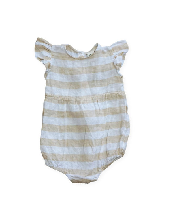 Goldie + Ace Taupe Stripe Playsuit
