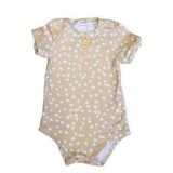 Two Darlings Beige & White Dot Cotton Bodysuit