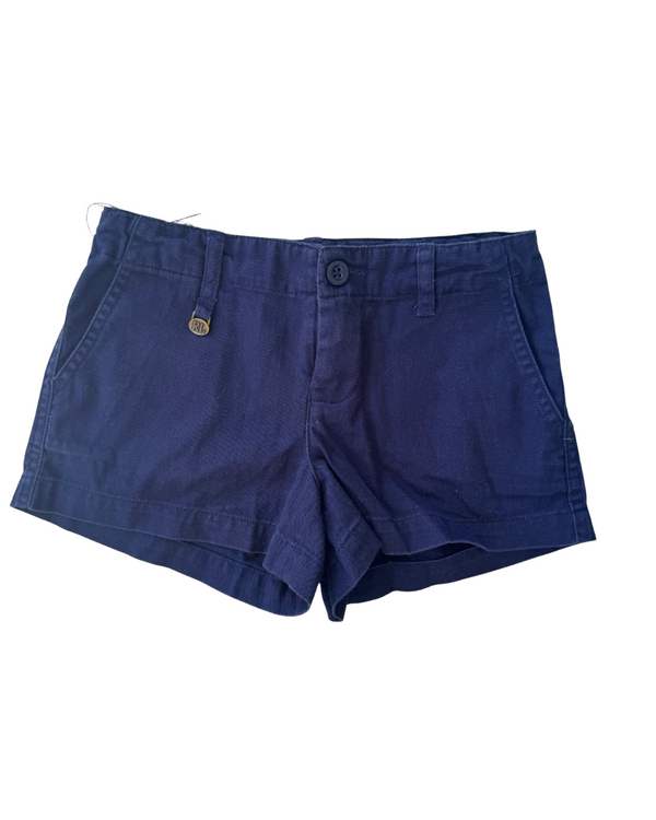 Polo Ralph Lauren Navy Blue Shorts with Metal Logo Motif