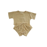 Worrn Chunky Cotton Rib Short & Tee Set