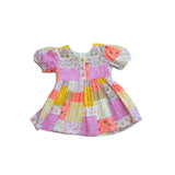Purebaby Floral Mustard & Pink Patchwork Dress