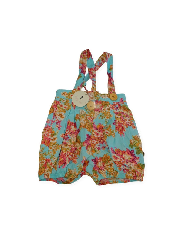 Lacey Lane Blue Floral Cotton Overalls