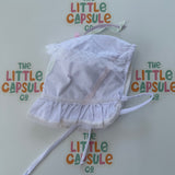 White Cotton Lace Bonnet