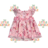 Origami Pink Floral Cotton Dress