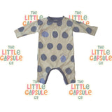 Burberry Children Romper & Beanie Set with Blue Dots