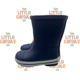 French Soda Navy Blue Fleece-Lined Gumboots