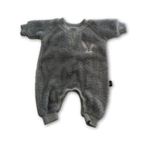 Kip & Co Grey Cotton Bunny Sherpa Romper