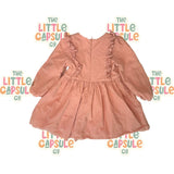 Bébé Pink Cotton Long Sleeve Dress