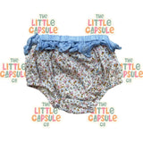 Fleur Harris Blue Floral Frill Bloomers