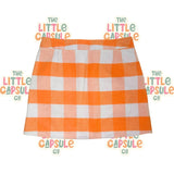 Seed Teen Orange Check Skirt