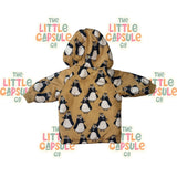 Huxbaby Penguin Puffer Jacket with Fur Hood