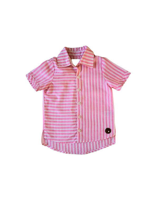 My Brother John Pink & White Stripe Shirt