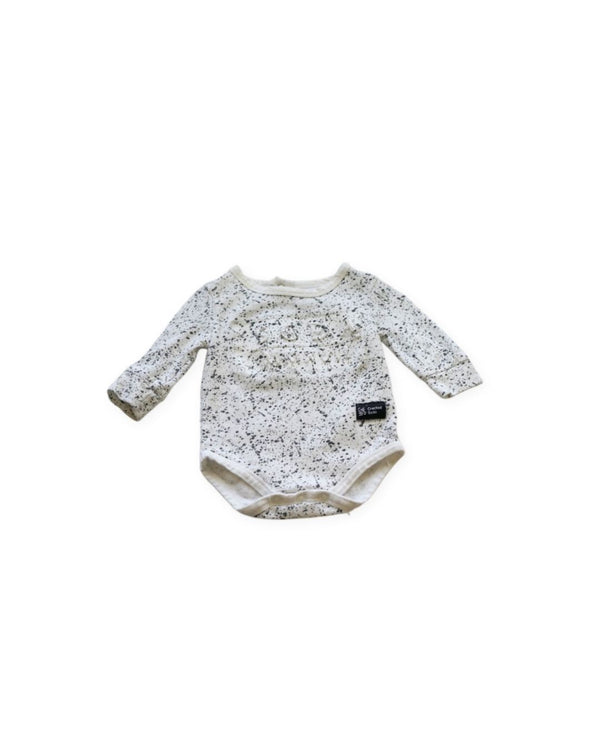 Cracked Soda White & Black Fleck Bodysuit