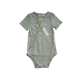 Two Darlings Light Green Cross Button Bodysuit