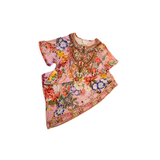 Camilla Pink Floral Cotton Dress with Gem Embellishments