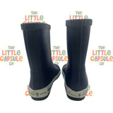 French Soda Navy Blue Fleece-Lined Gumboots