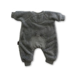 Kip & Co Grey Cotton Bunny Sherpa Romper