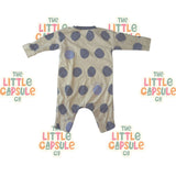 Burberry Children Romper & Beanie Set with Blue Dots