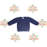 Wilson + Frenchy Blue Knit Jumper with White Flecks