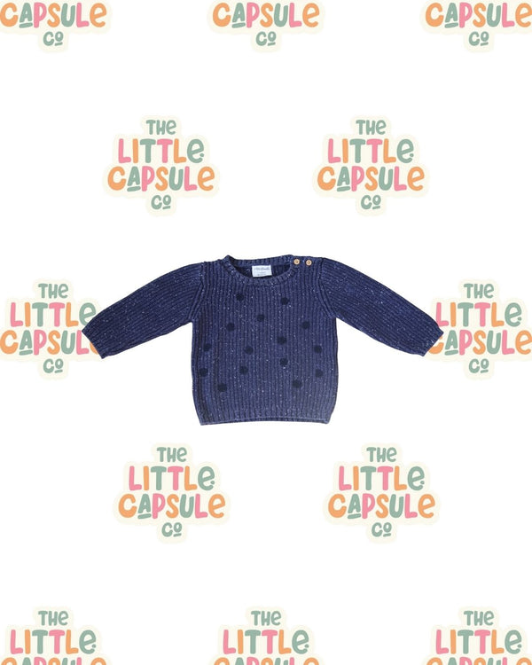 Wilson + Frenchy Blue Knit Jumper with White Flecks
