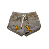 Minti Grey Cotton Shorts with Gold Print
