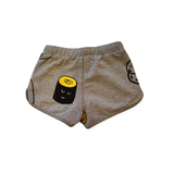 Minti Grey Cotton Shorts with Gold Print
