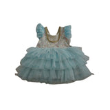 Fleur Harris Dress Blue Ruffled Skirt