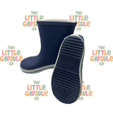 French Soda Navy Blue Fleece-Lined Gumboots