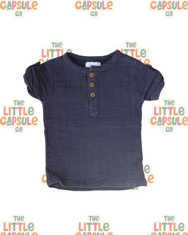 Jamie Kay Blue Raw Cotton Shirt