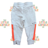 Minti Grey Fleece Trackies with Orange Stripe