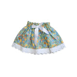 Toots Kids Green, Yellow & Blue Floral Skirt with Bow