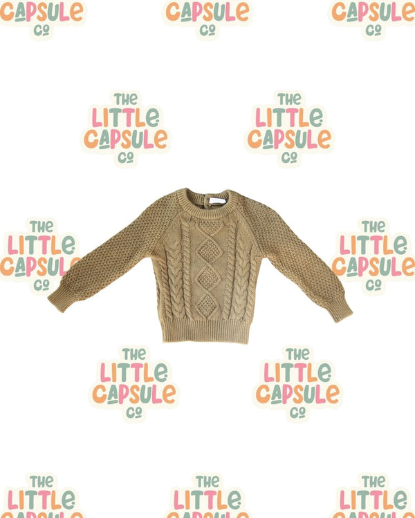 Jamie Kay Taupe Cable Knit Jumper